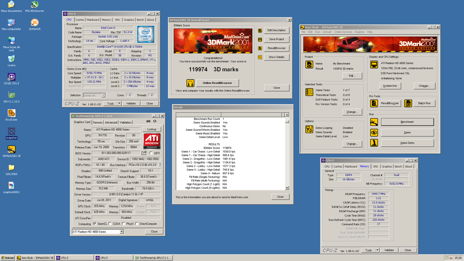 Radeon HD 4850 - Modificações, overclock e resultados - Parte II 15 3dm01 h2o