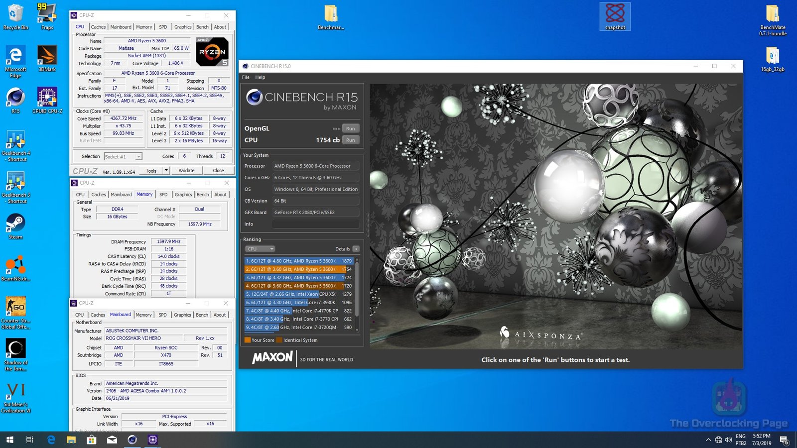 Ryzen 5 3600 - Arquitetura, resultados e overclock - Review 35 r15 h2o