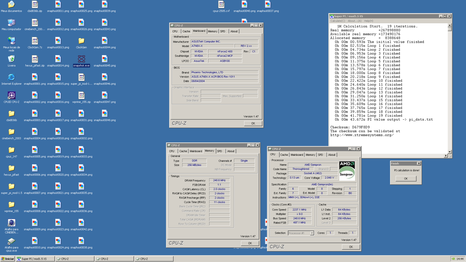 ASUS A7N8X-X + Athlon XP: Modificações e primeiros resultados – Parte II 11 s2200 248fsb
