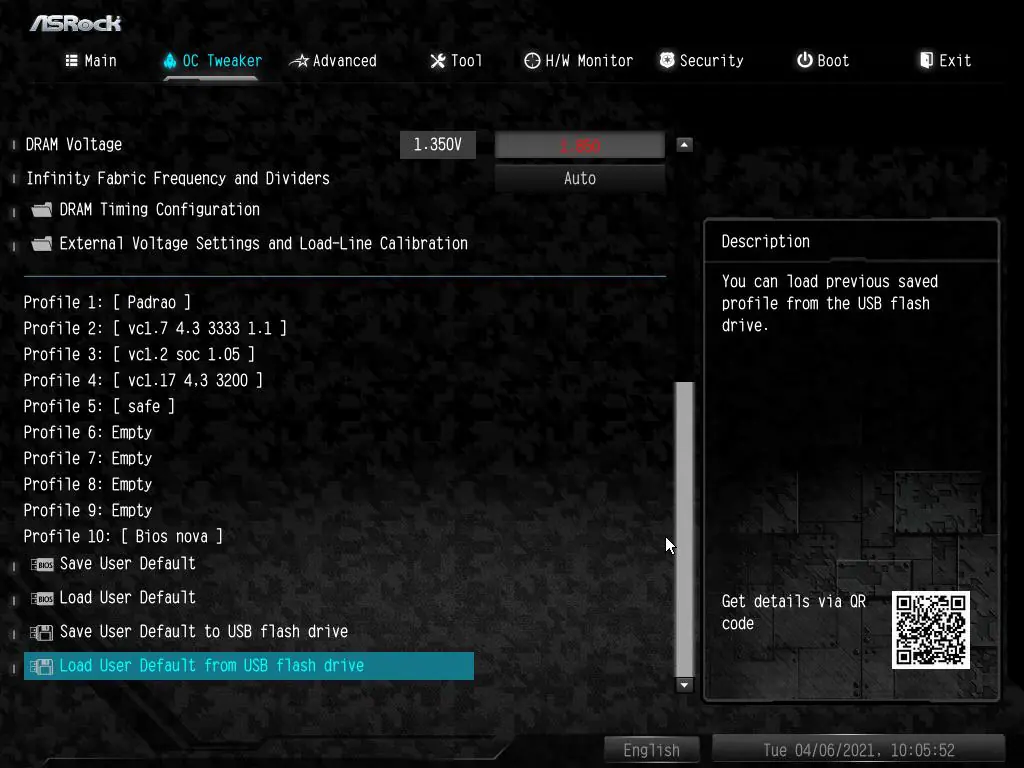 b450m steel legend ram voltage 2