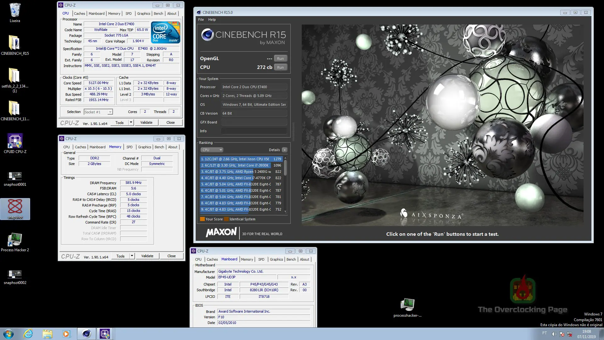 GA-EP45-UD3P + E7400 - Revisitando a plataforma 775! 14 cine r15 1