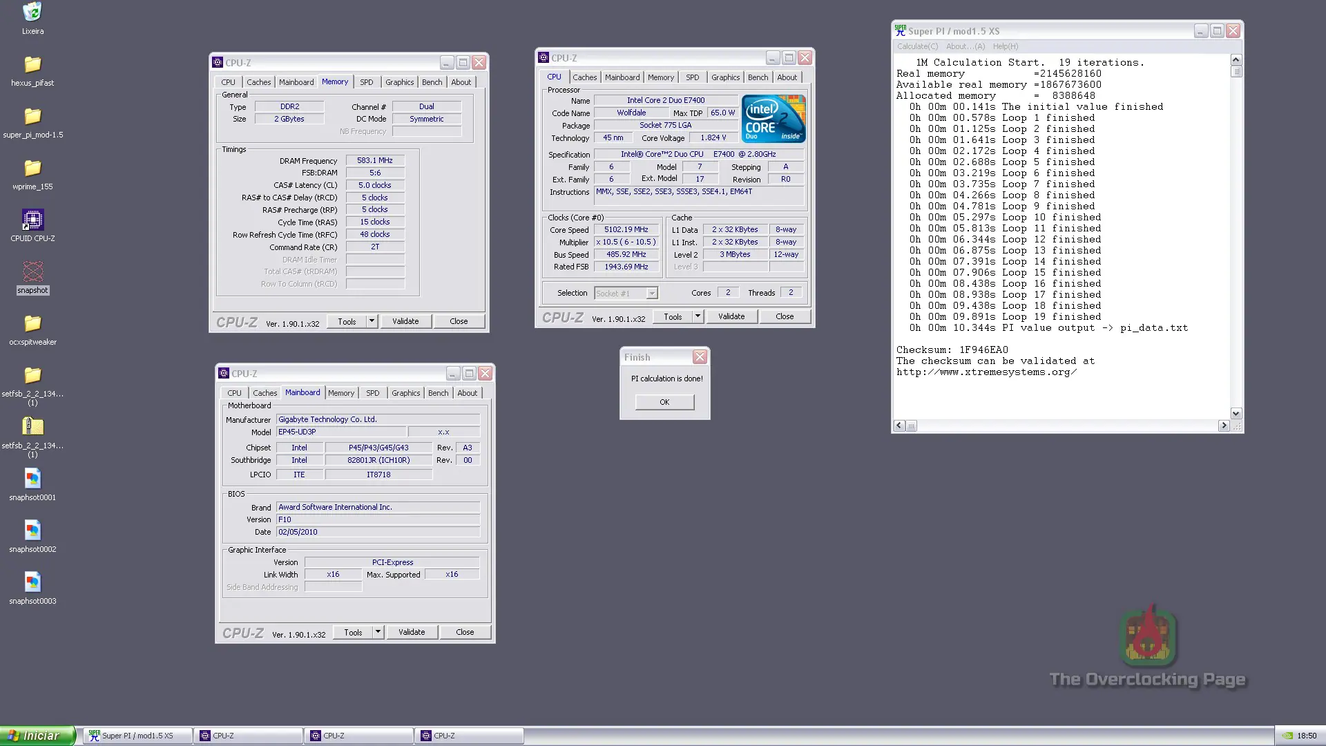GA-EP45-UD3P + E7400 - Revisitando a plataforma 775! 12 pi1m