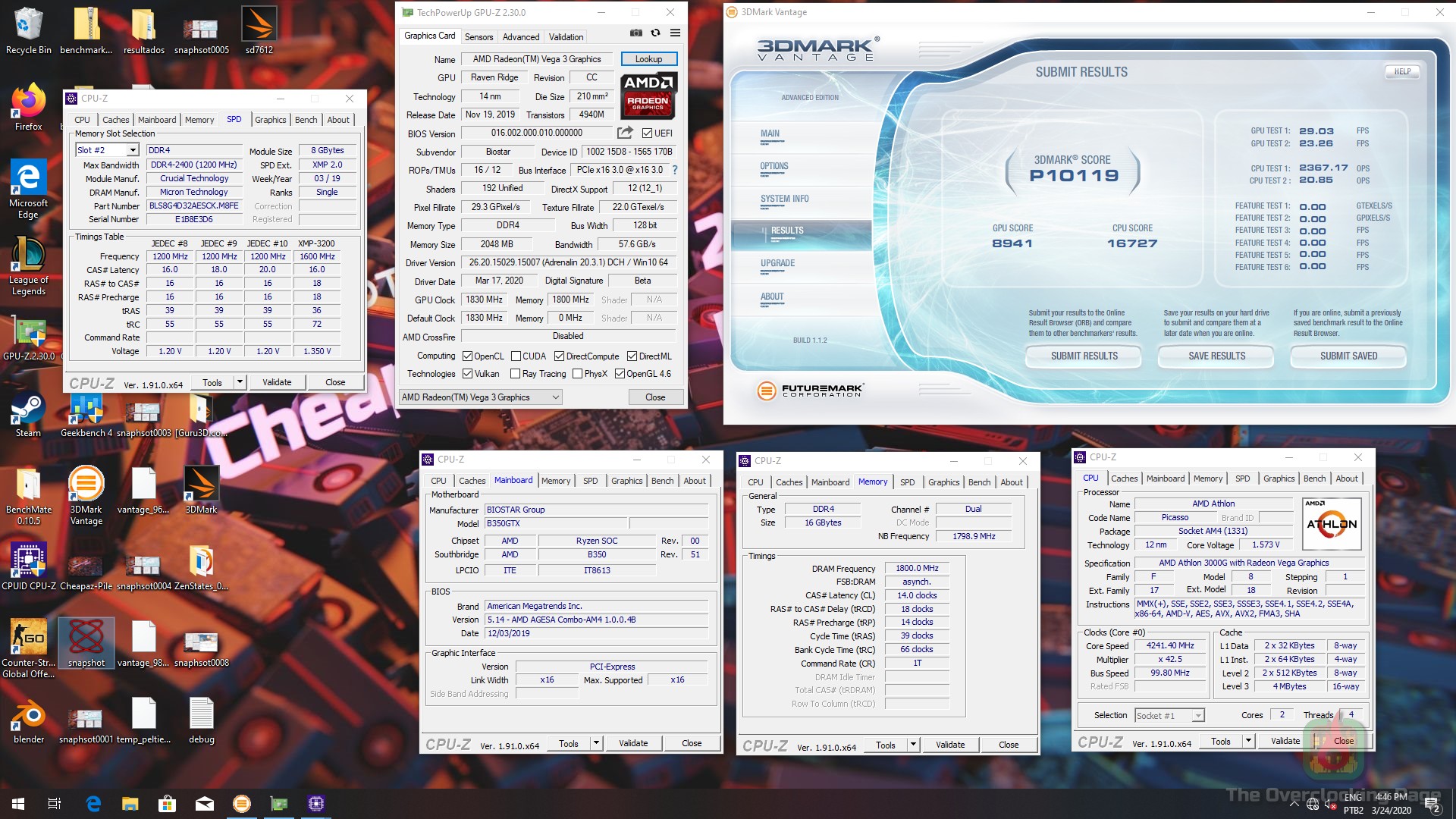 Athlon 3000G - Overclock usando pastilha peltier 11 3000g vantage