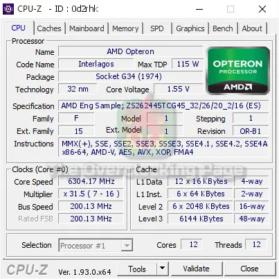 Opteron 6238 ES - Apresentação, testes e overclock extremo 18 cpuz opty 6238