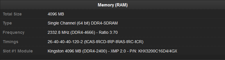 2x4GB HyperX Fury 3200 CL16 - Hynix CJR 4Gbit - Testes e resultados 18 hyperx fury 3200 frequencia
