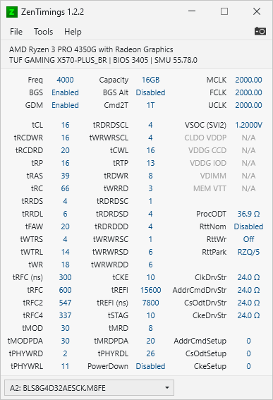 Ryzen 3 PRO 4350G – Testes, resultados e desempenho em jogos 36 zentimings 4000otimizado