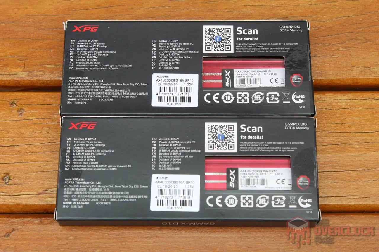 2×8 GB XPG Gammix D10 3000CL16 – Micron E-Die – Testes e resultados 3 xpg gammix d10 caixa 2
