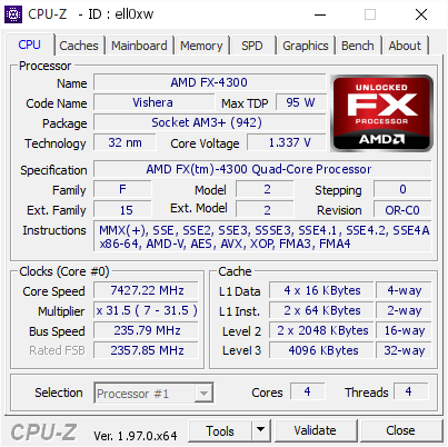 fx4300 cpuz
