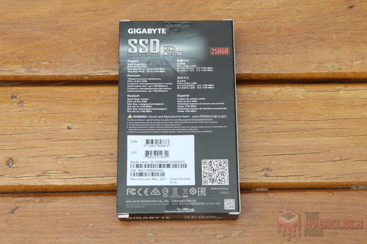 gigabyte nvme 256gb 2