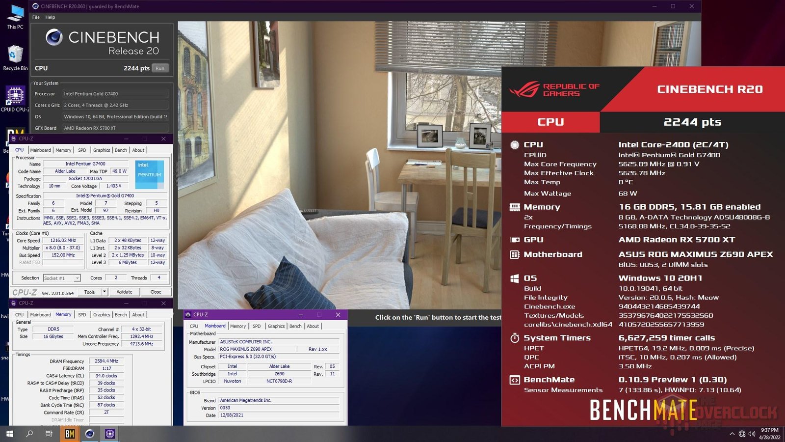 Overclock no Pentium Gold G7400 - 5.6 GHz e subindo? 7 g7400 r20 1