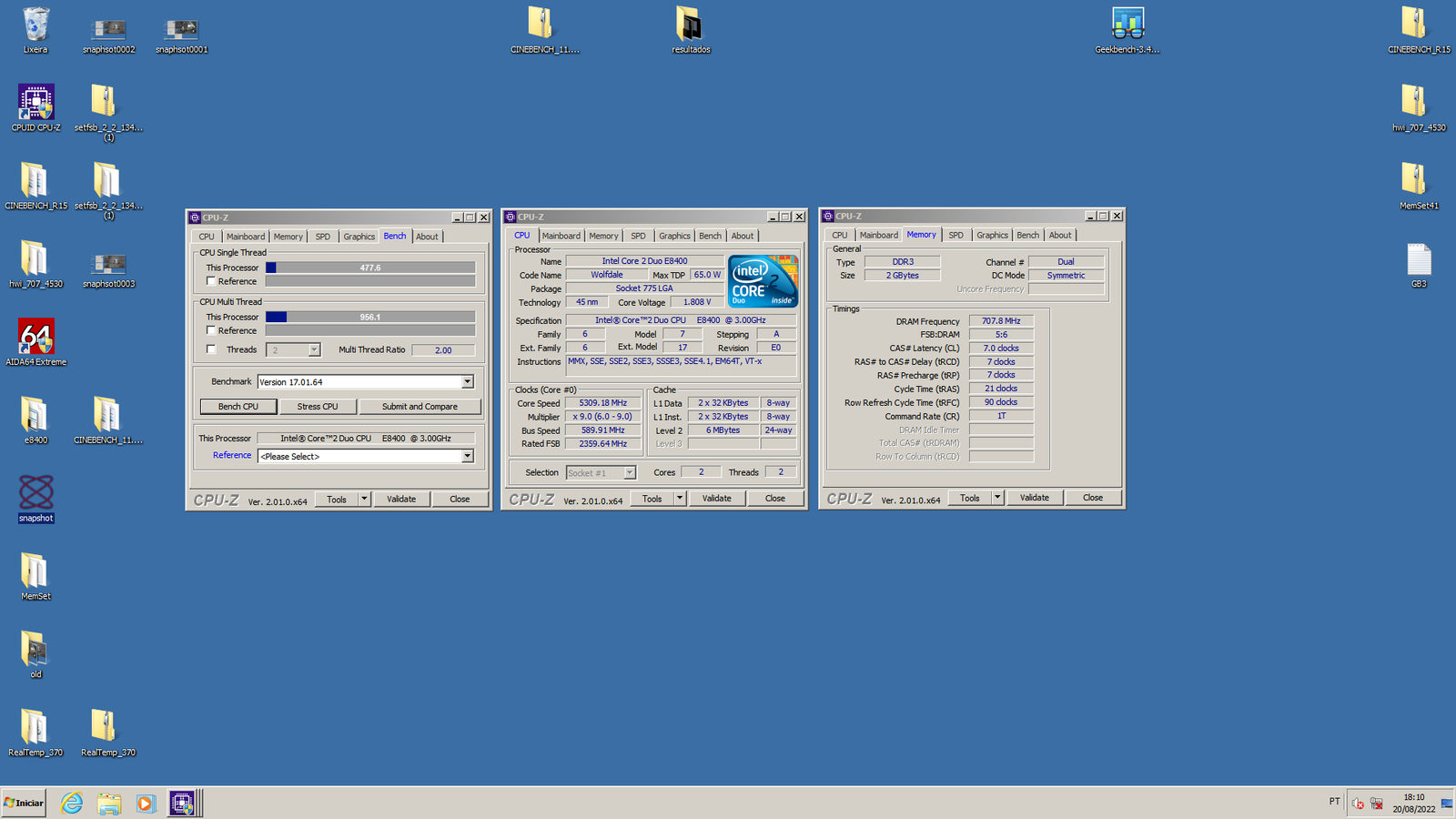 Overclock extremo no E8400 - O lendário socket 775 - Parte III 13 e8400 dice cpuz