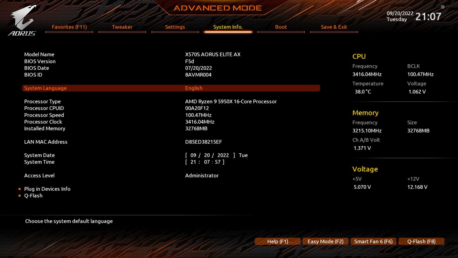 gigabyte x570s aorus elite ax bios 15