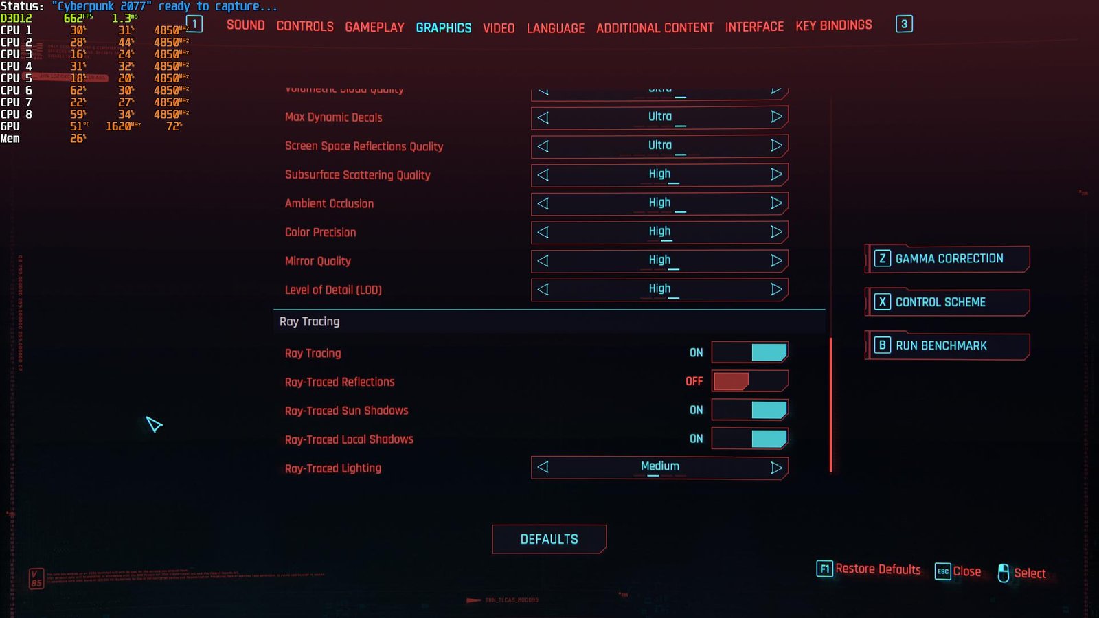 cp2077 6600m rt settings 2