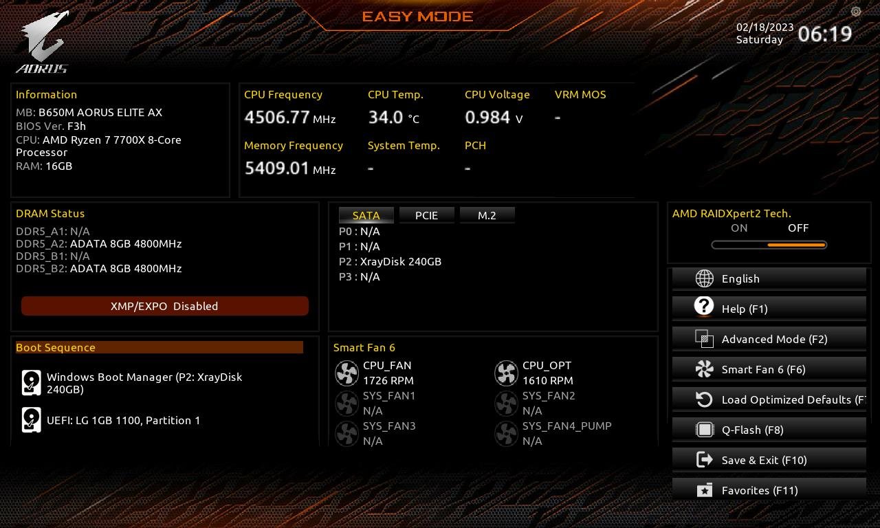 aorus b650m elite ax bios 1