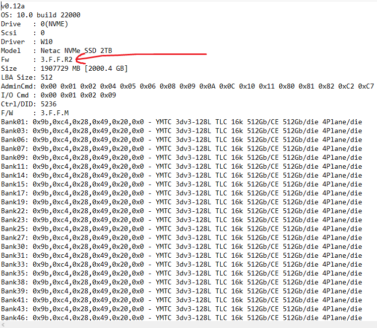 SSDs do AliExpress - O problema de Firmware "MN-5236" e sua possível solução. 8 firmware 3.f.f.r2