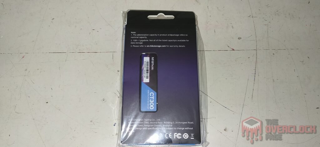 SSD MiWhole CT300 1TB Caixa Traseira