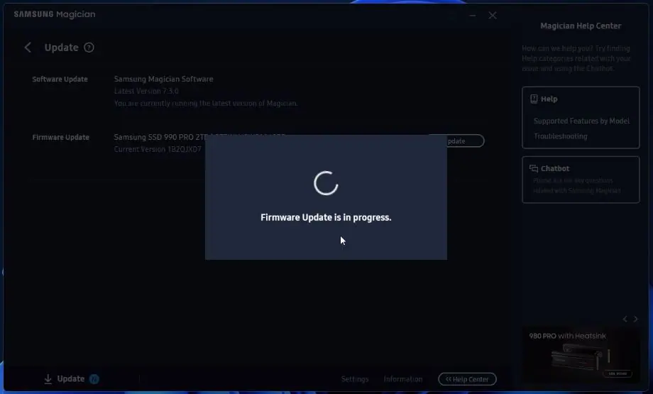 Review - Samsung 990 Pro 2TB - Um dos SSDs 4.0 mais rápidos do planeta! 16 Atualizando Firmware 03