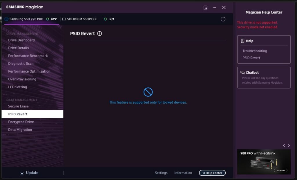 Review - Samsung 990 Pro 2TB - Um dos SSDs 4.0 mais rápidos do planeta! 11 Samsung Magician 08