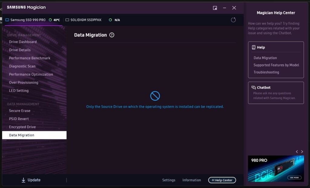 Review - Samsung 990 Pro 2TB - Um dos SSDs 4.0 mais rápidos do planeta! 12 Samsung Magician 09
