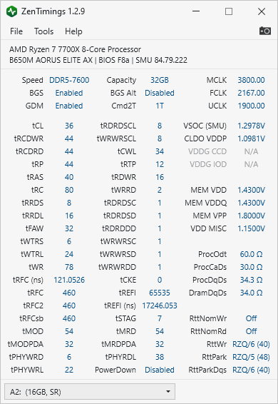 Ryzen 7000 e AGESA 1007b - Será esse o firmware mágico dos 8000 MT/s? Testes e resultados! 9 ZenTimings 7600