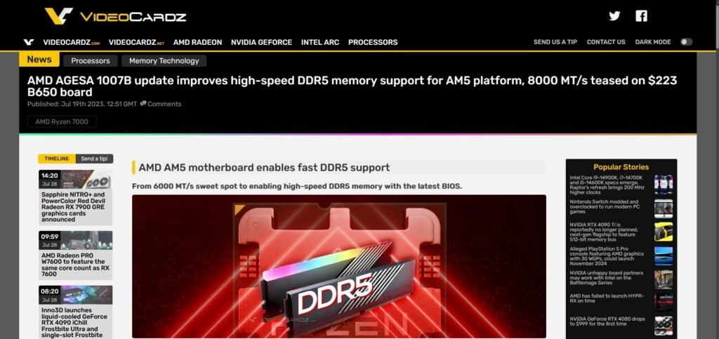 Ryzen 7000 e AGESA 1007b - Será esse o firmware mágico dos 8000 MT/s? Testes e resultados! 2 videocardz 1007b
