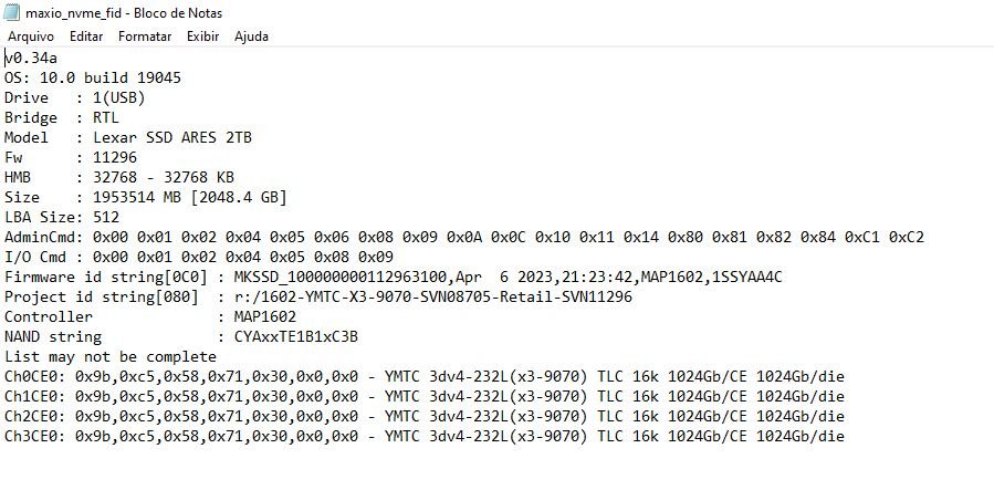 Review - SSD Lexar Ares 2TB - De volta ao topo? 10 Flash ID Lexar Ares 2TB