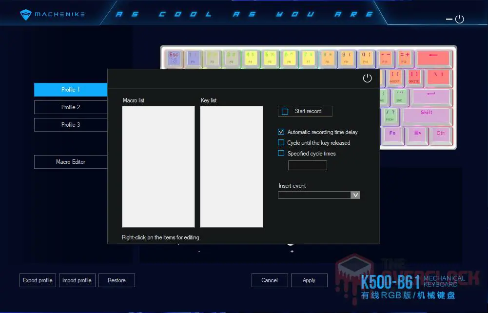 Machenike K500 B61 software 4