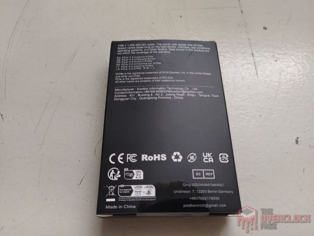 Review - SSD Kootion X16 Plus 2TB - Um dos chineses mais rápidos que testamos! 5 SSD Kootion X16 Plus 2TB Caixa Traseira