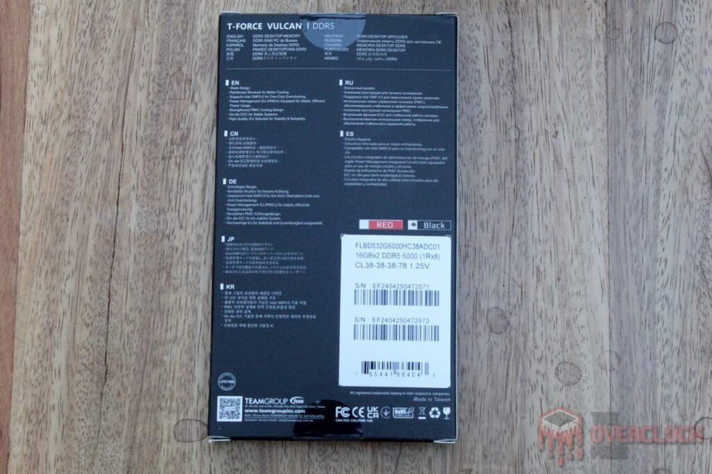 Review - 2x16GB Teamgroup Vulcan DDR5 6000CL38 - Uma opção de entrada com chips Hynix M-Die 16-Gbit 4 teamgroup vulcan ddr5 caixa 2