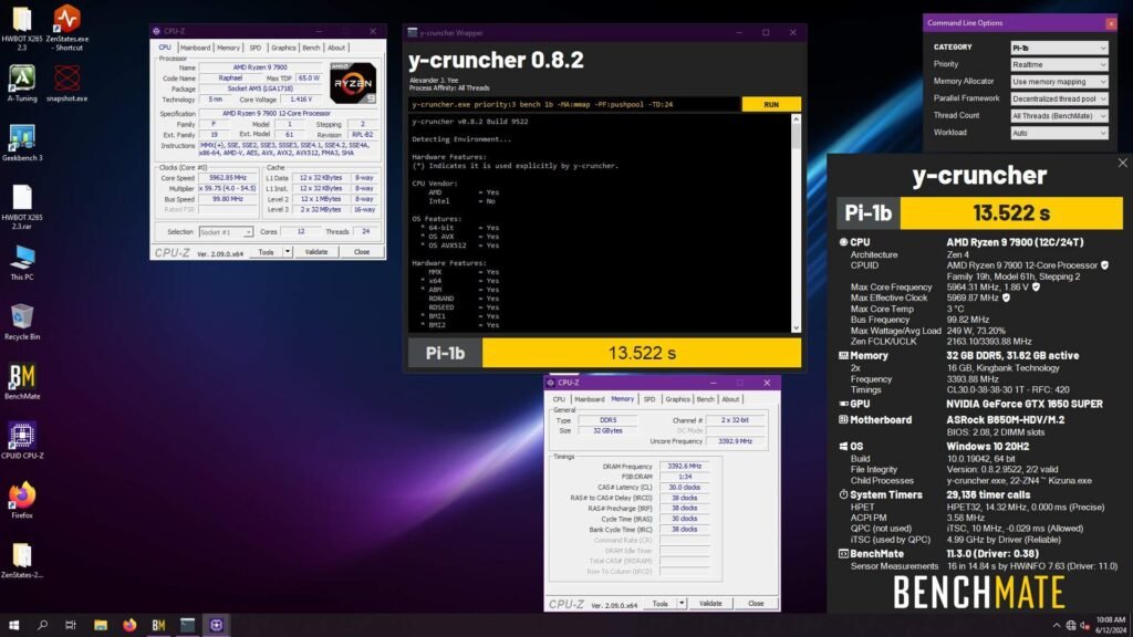 y cruncher Pi 1b R9 7900