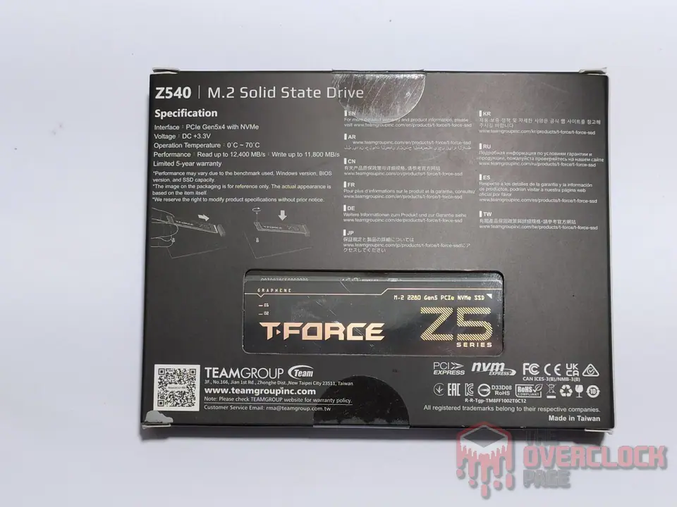 Review - SSD Teamgroup T-Force Z540 1TB - Another great Gen5 SSD! 5 SSD Teangroup T Force Z540 1TB Caixa SSD traseira